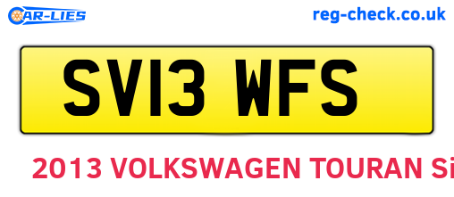 SV13WFS are the vehicle registration plates.