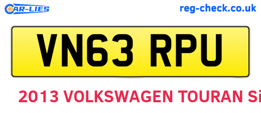 VN63RPU are the vehicle registration plates.