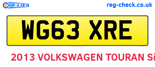 WG63XRE are the vehicle registration plates.
