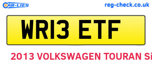 WR13ETF are the vehicle registration plates.