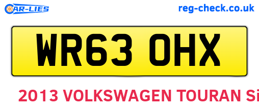 WR63OHX are the vehicle registration plates.