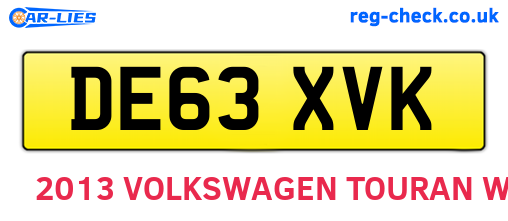 DE63XVK are the vehicle registration plates.