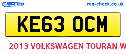 KE63OCM are the vehicle registration plates.