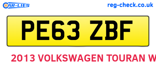 PE63ZBF are the vehicle registration plates.