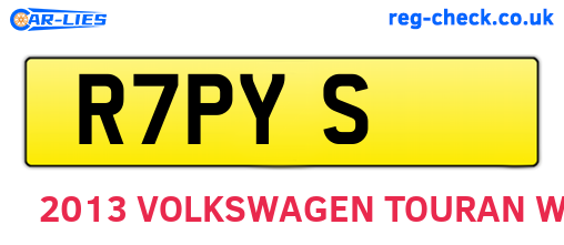 R7PYS are the vehicle registration plates.