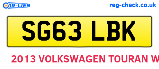 SG63LBK are the vehicle registration plates.