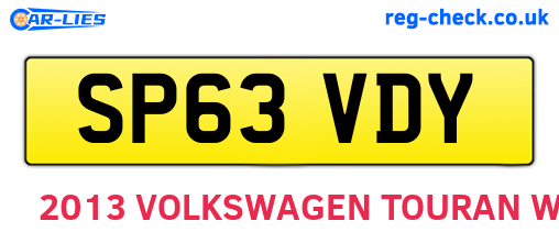 SP63VDY are the vehicle registration plates.