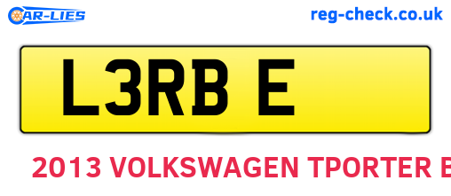 L3RBE are the vehicle registration plates.