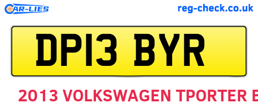 DP13BYR are the vehicle registration plates.