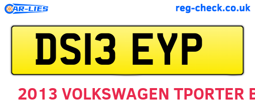 DS13EYP are the vehicle registration plates.