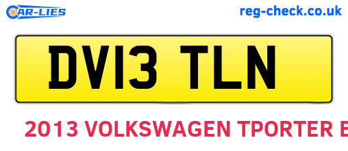 DV13TLN are the vehicle registration plates.