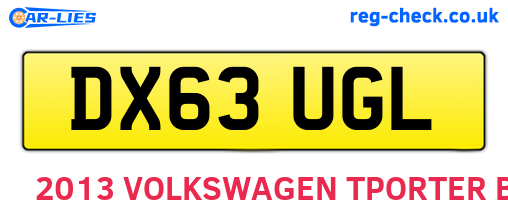 DX63UGL are the vehicle registration plates.