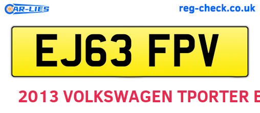 EJ63FPV are the vehicle registration plates.
