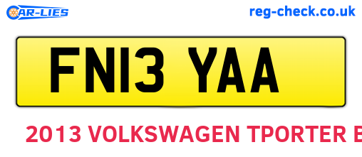 FN13YAA are the vehicle registration plates.