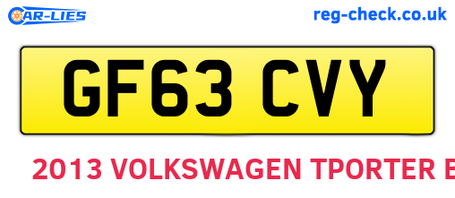 GF63CVY are the vehicle registration plates.