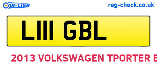 L111GBL are the vehicle registration plates.