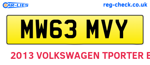 MW63MVY are the vehicle registration plates.