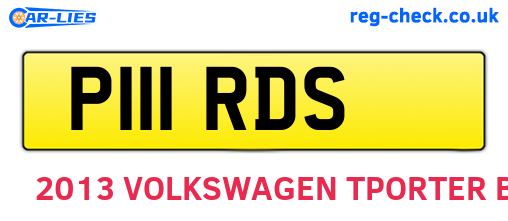 P111RDS are the vehicle registration plates.