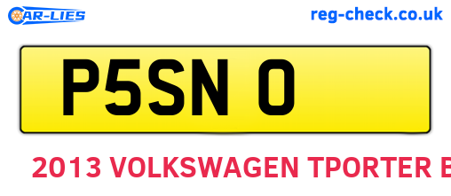 P5SNO are the vehicle registration plates.