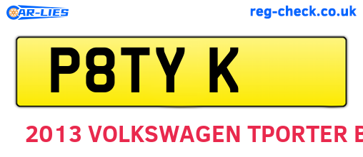 P8TYK are the vehicle registration plates.