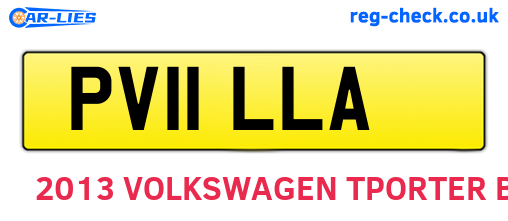 PV11LLA are the vehicle registration plates.