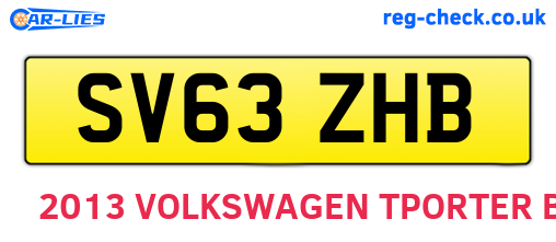 SV63ZHB are the vehicle registration plates.