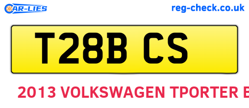 T28BCS are the vehicle registration plates.