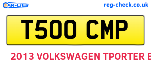 T500CMP are the vehicle registration plates.