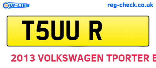 T5UUR are the vehicle registration plates.
