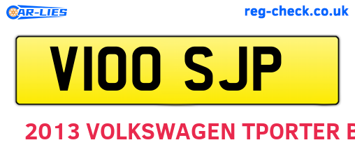 V100SJP are the vehicle registration plates.