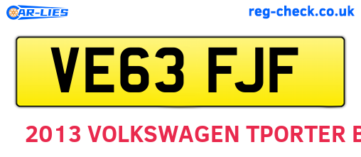 VE63FJF are the vehicle registration plates.