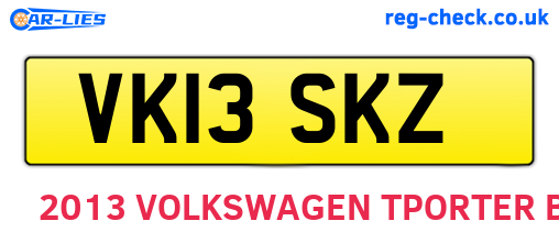 VK13SKZ are the vehicle registration plates.