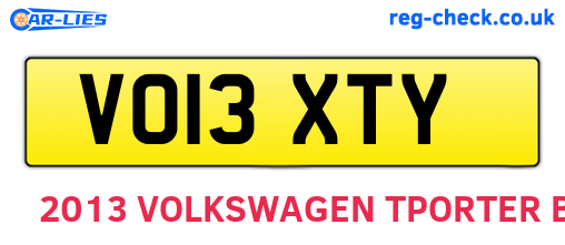 VO13XTY are the vehicle registration plates.