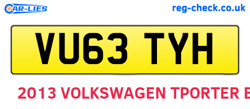 VU63TYH are the vehicle registration plates.