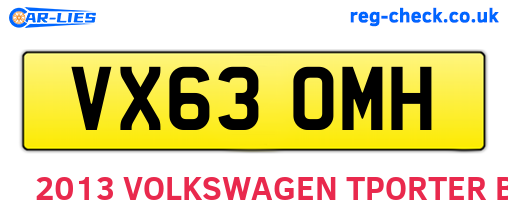 VX63OMH are the vehicle registration plates.