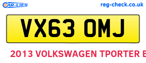 VX63OMJ are the vehicle registration plates.