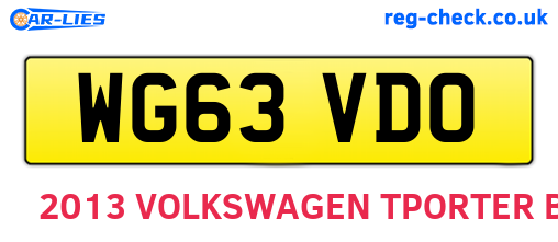 WG63VDO are the vehicle registration plates.