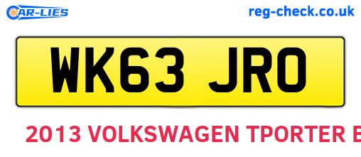 WK63JRO are the vehicle registration plates.