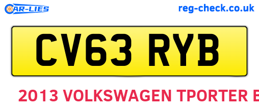 CV63RYB are the vehicle registration plates.