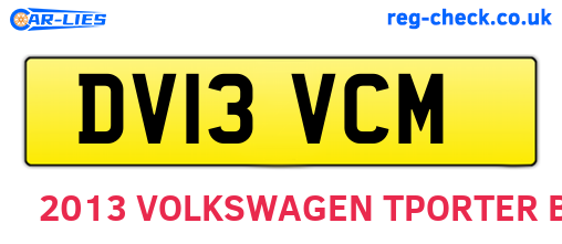 DV13VCM are the vehicle registration plates.
