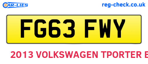 FG63FWY are the vehicle registration plates.