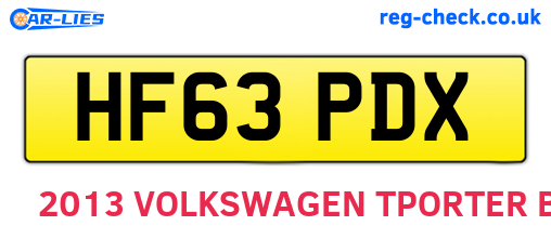 HF63PDX are the vehicle registration plates.