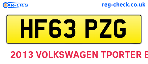 HF63PZG are the vehicle registration plates.