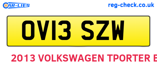 OV13SZW are the vehicle registration plates.