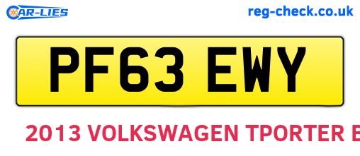 PF63EWY are the vehicle registration plates.