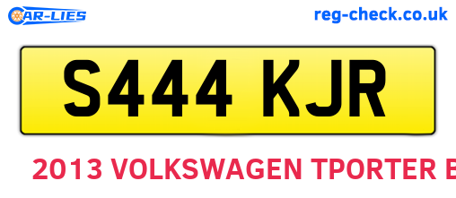 S444KJR are the vehicle registration plates.