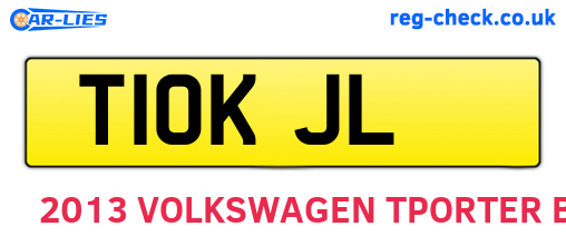 T10KJL are the vehicle registration plates.