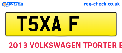 T5XAF are the vehicle registration plates.