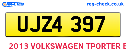UJZ4397 are the vehicle registration plates.