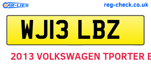 WJ13LBZ are the vehicle registration plates.